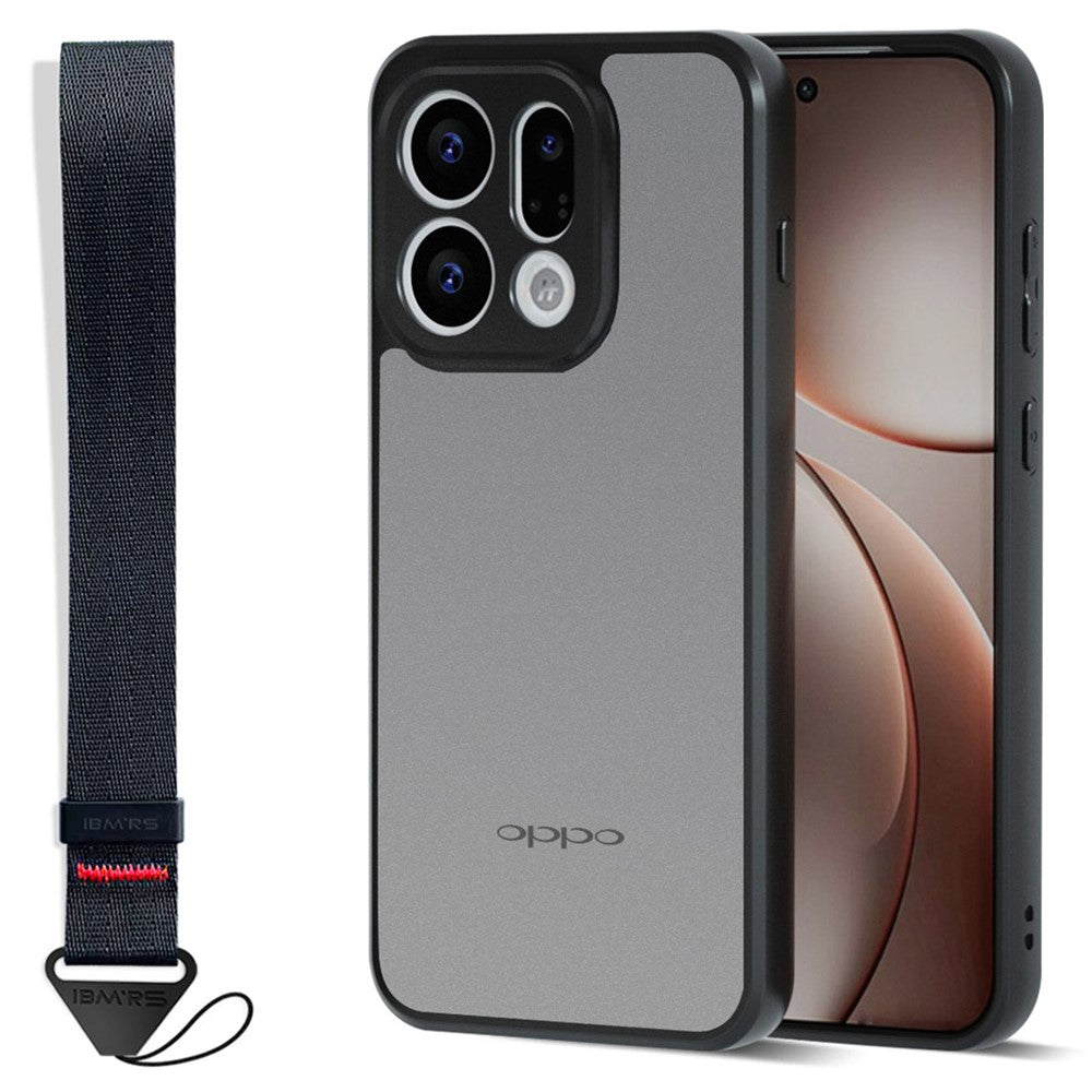 IBMRS for Oppo Find X9 5G Mobile Cover Soft TPU + Hard PC Case with Wrist Strap (Precision Cutouts)