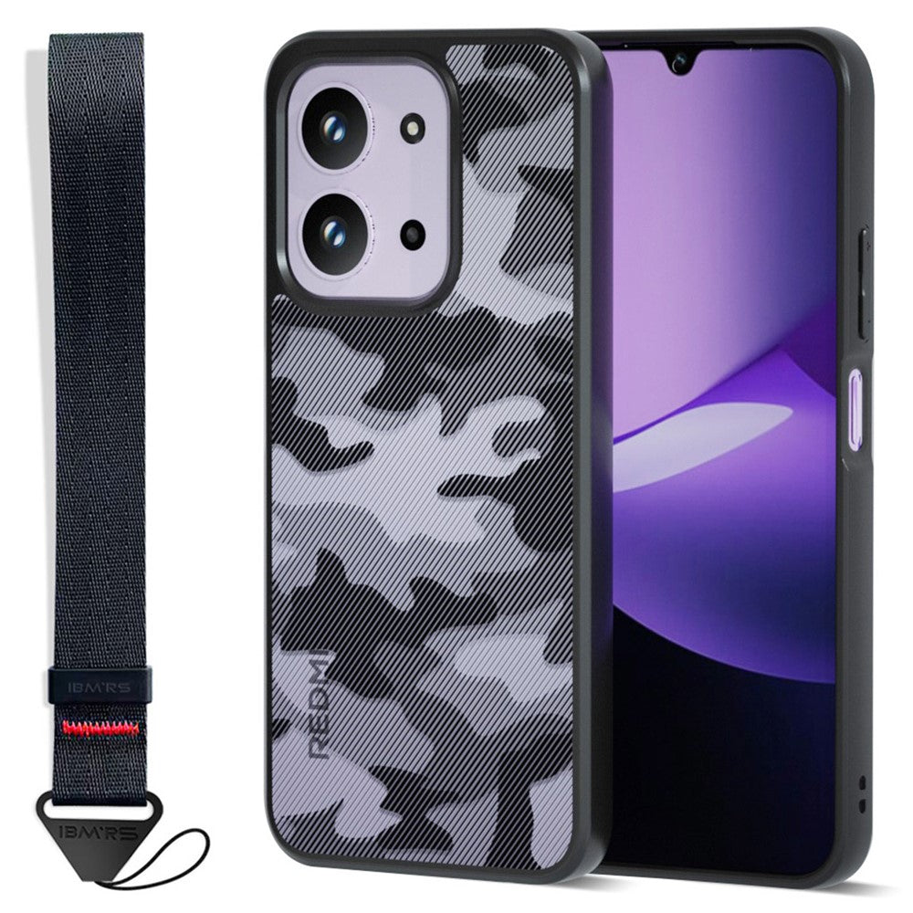 IBMRS Mobile Cover for Xiaomi Redmi 15C 4G (Global) (171mm)  /  Poco C85 4G (171mm) Soft TPU + Hard PC Case with Wrist Strap (Precision Cutouts)