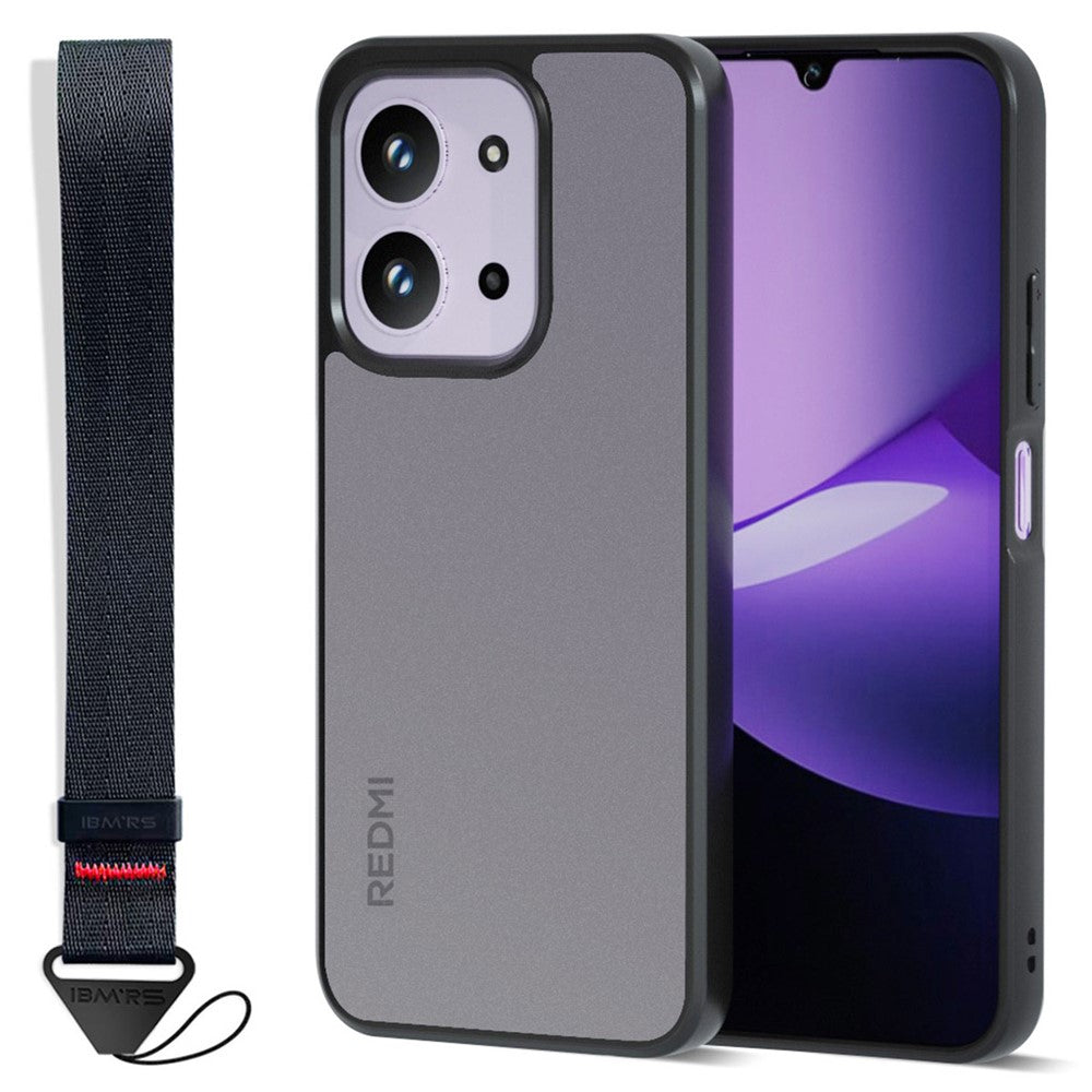 IBMRS Mobile Cover for Xiaomi Redmi 15C 4G (Global) (171mm)  /  Poco C85 4G (171mm) Soft TPU + Hard PC Case with Wrist Strap (Precision Cutouts)