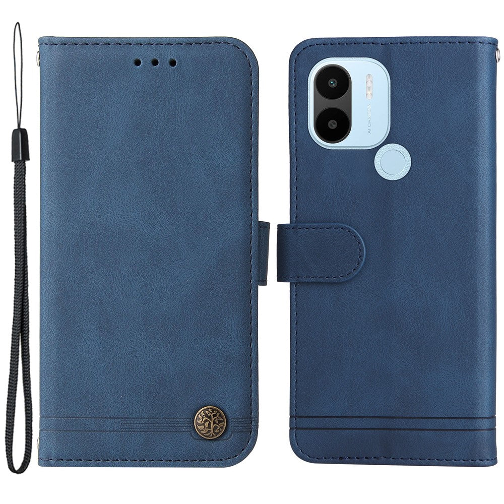For Xiaomi Redmi A1+ 4G / A2+ 4G / Poco C50 4G (With Fingerprint Hole) Leather Wallet Cases Skin Touch Phone Cover Stand with Strap