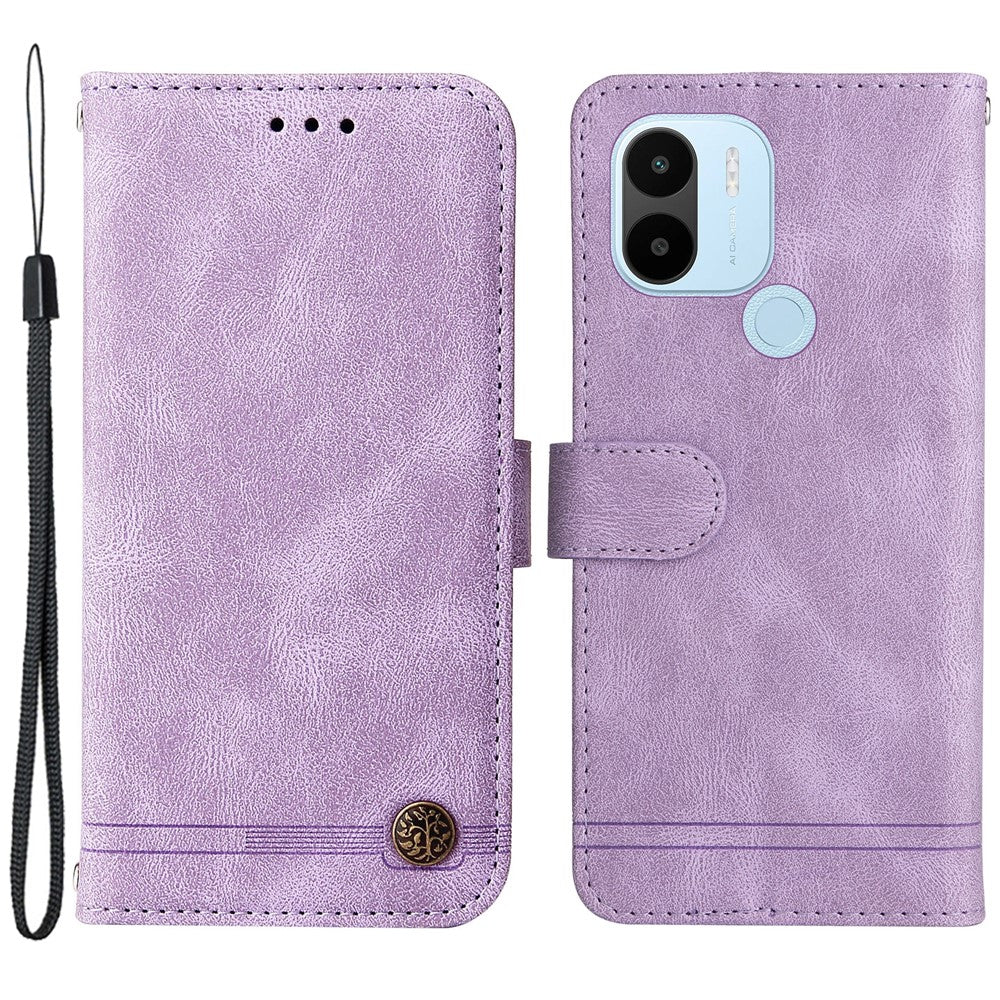 For Xiaomi Redmi A1+ 4G / A2+ 4G / Poco C50 4G (With Fingerprint Hole) Leather Wallet Cases Skin Touch Phone Cover Stand with Strap