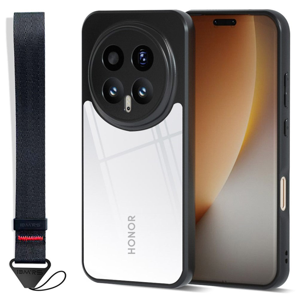 IBMRS for Honor Magic8 5G Mobile Cover Soft TPU + Hard PC Case with Wrist Strap (Precision Cutouts)