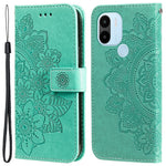 Xiaomi Redmi A1+ 4G / A2+ 4G / Poco C50 4G (med fingeraftrykshul), PU-læder-pung-etui med magnetlukning og trykt blomstermønster, stativ, fuld beskyttelse, foldbart etui med rem