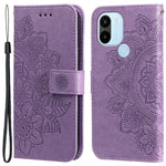 Xiaomi Redmi A1+ 4G / A2+ 4G / Poco C50 4G (med fingeraftrykshul), PU-læder-pung-etui med magnetlukning og trykt blomstermønster, stativ, fuld beskyttelse, foldbart etui med rem