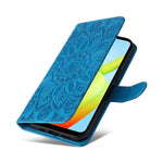 For Xiaomi Redmi A1+ 4G / A2+ 4G / Poco C50 4G PU Leather Sunflower Imprinted Phone Case Overall Coverage Magnetic Closure Stand Flip Cover with Wrist Strap