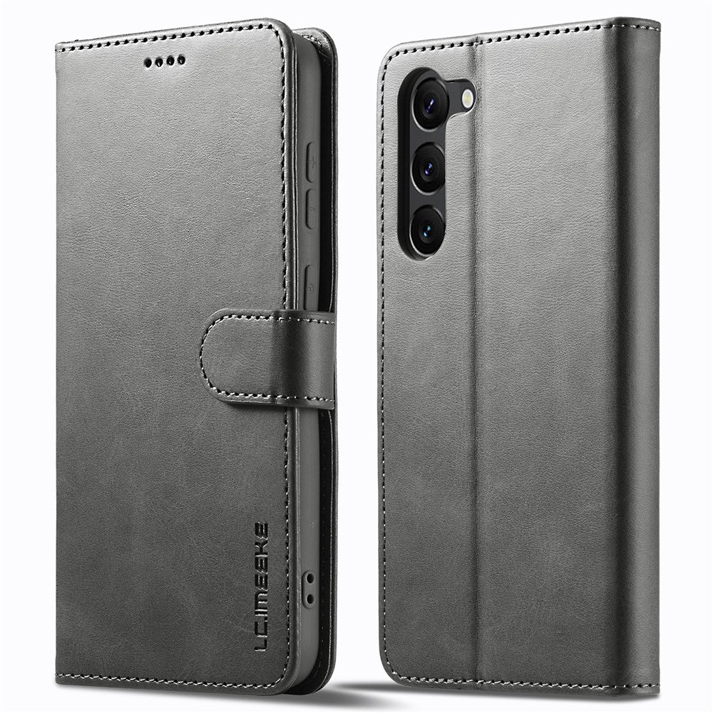 LC.IMEEKE ridsefrit mobilcover til Samsung Galaxy S23 med kalvestruktur, magnetisk spænde, pung og beskyttende PU-læderetui