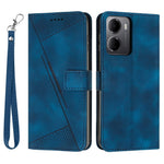 For Xiaomi Redmi 15a 5G Leather Case Imprinted Triangle Phone Cover with Hand Strap
