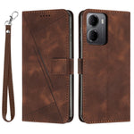 For Xiaomi Redmi 15a 5G Leather Case Imprinted Triangle Phone Cover with Hand Strap