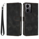 For Xiaomi Redmi 15a 5G Leather Case Imprinted Triangle Phone Cover with Hand Strap