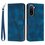 For Xiaomi Poco C85x 5G / Redmi A7 Pro 4G (171.56mm) Leather Case Imprinted Triangle Phone Cover with Hand Strap