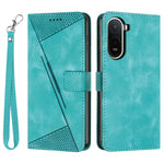 For Xiaomi Poco C85x 5G / Redmi A7 Pro 4G (171.56mm) Leather Case Imprinted Triangle Phone Cover with Hand Strap