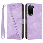 For Xiaomi Poco C85x 5G / Redmi A7 Pro 4G (171.56mm) Leather Case Imprinted Triangle Phone Cover with Hand Strap