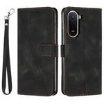 For Xiaomi Poco C85x 5G / Redmi A7 Pro 4G (171.56mm) Leather Case Imprinted Triangle Phone Cover with Hand Strap