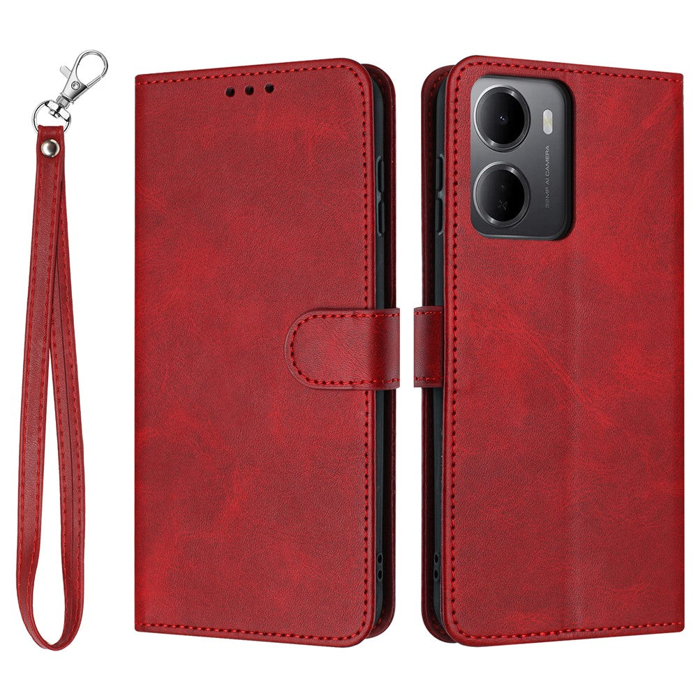 For Xiaomi Redmi 15a 5G Wallet Case Flip Stand Calf Texture PU Leather Phone Cover with Strap