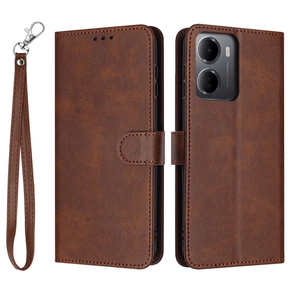 For Xiaomi Redmi 15a 5G Wallet Case Flip Stand Calf Texture PU Leather Phone Cover with Strap