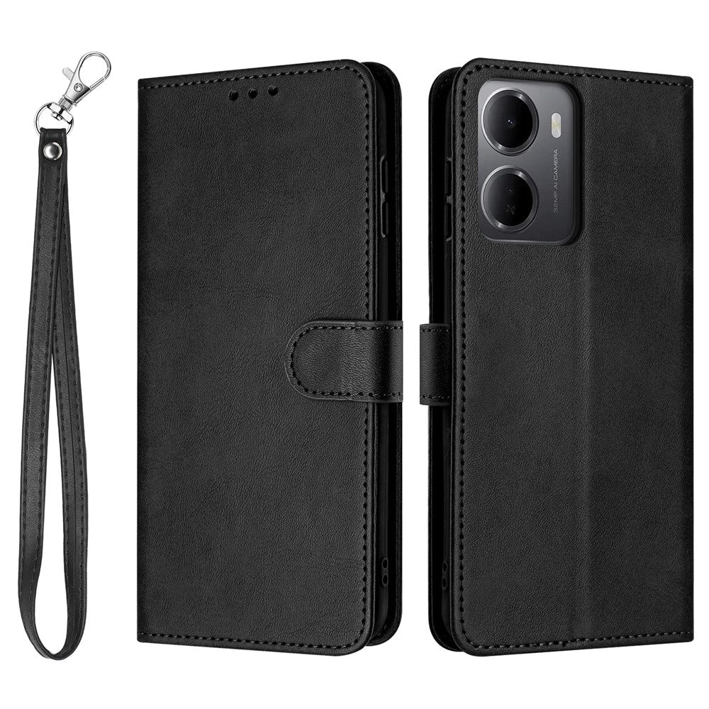 For Xiaomi Redmi 15a 5G Wallet Case Flip Stand Calf Texture PU Leather Phone Cover with Strap
