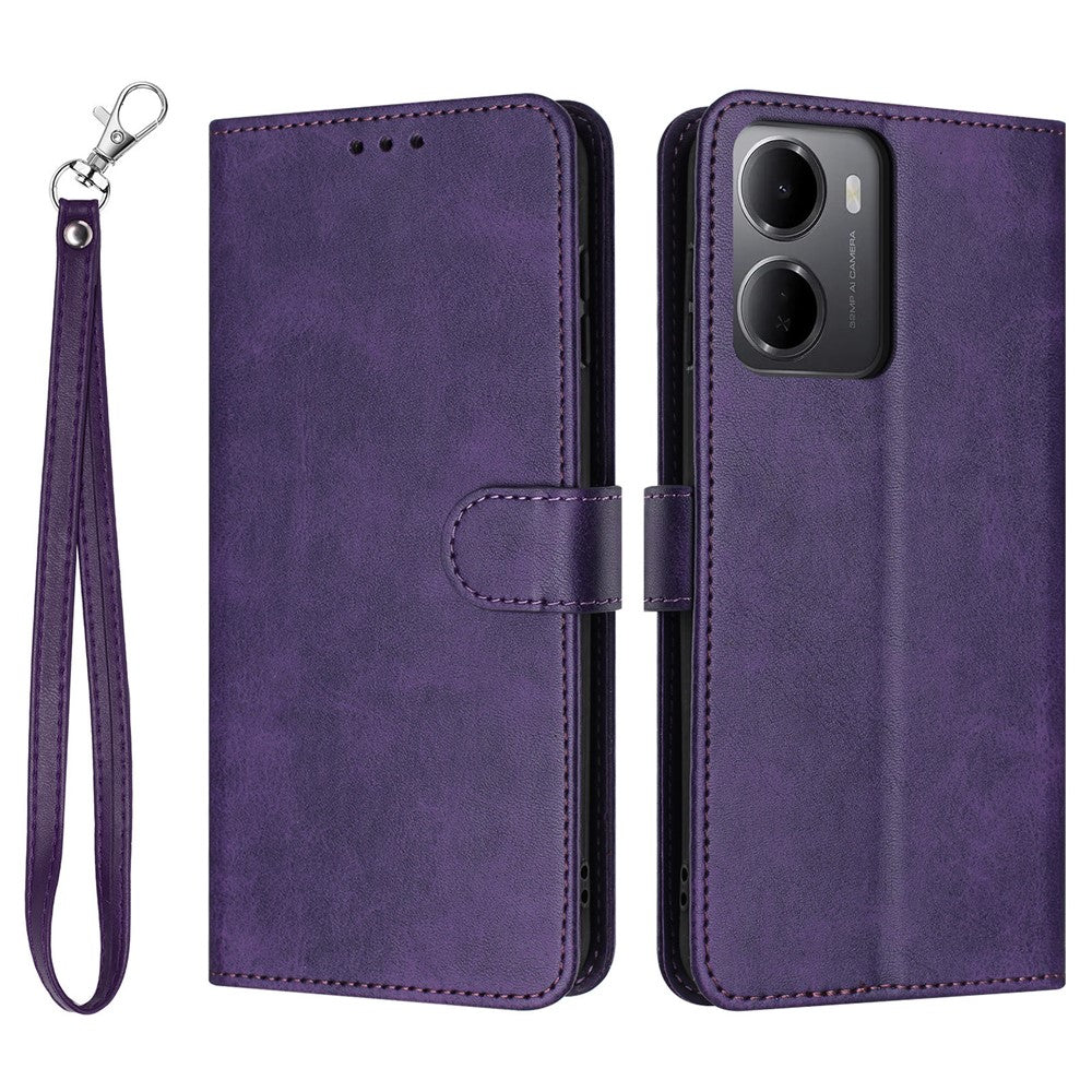 For Xiaomi Redmi 15a 5G Wallet Case Flip Stand Calf Texture PU Leather Phone Cover with Strap