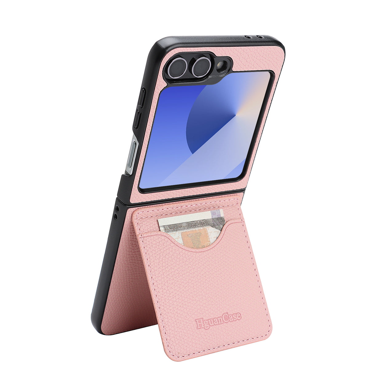 For Samsung Galaxy Z Flip7 FE 5G / Galaxy Z Flip6 5G HGUANCASE Case Wallet Stand Detachable Vintage Leather Phone Cover with Wrist Strap