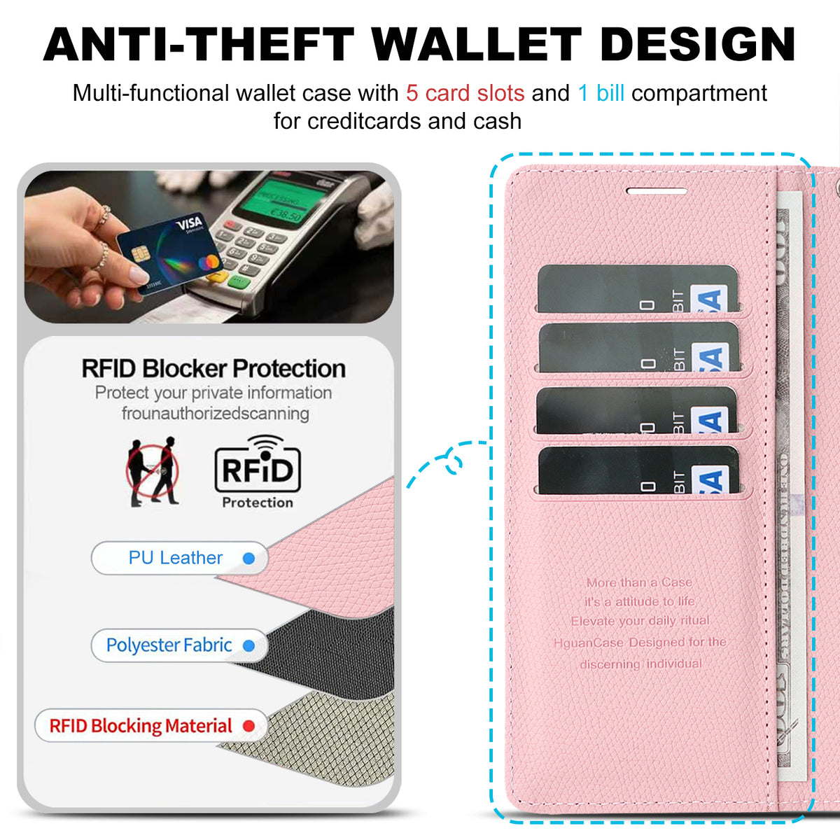 Til Samsung Galaxy Z Fold6 5G HGUANCASE Etui Pung Stand Aftageligt Vintage Læder Telefoncover med Håndrem