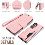 Til Samsung Galaxy Z Fold6 5G HGUANCASE Etui Pung Stand Aftageligt Vintage Læder Telefoncover med Håndrem