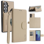Til Samsung Galaxy Z Fold6 5G HGUANCASE Etui Pung Stand Aftageligt Vintage Læder Telefoncover med Håndrem