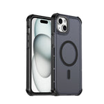 For iPhone 15 Plus Magnetic Case Electroplated Frame Skin-touch TPU+PC Phone Cover