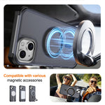 For iPhone 15 Plus Magnetic Case Electroplated Frame Skin-touch TPU+PC Phone Cover