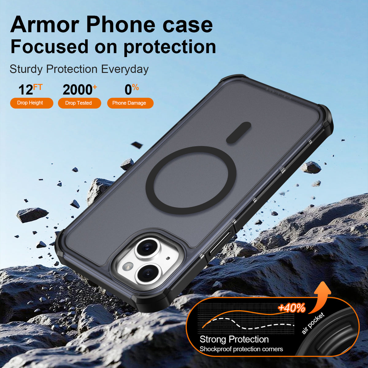 For iPhone 15 Plus Magnetic Case Electroplated Frame Skin-touch TPU+PC Phone Cover
