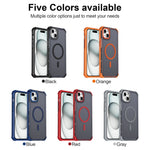 For iPhone 15 Plus Magnetic Case Electroplated Frame Skin-touch TPU+PC Phone Cover