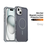 For iPhone 15 Plus Magnetic Case Electroplated Frame Skin-touch TPU+PC Phone Cover