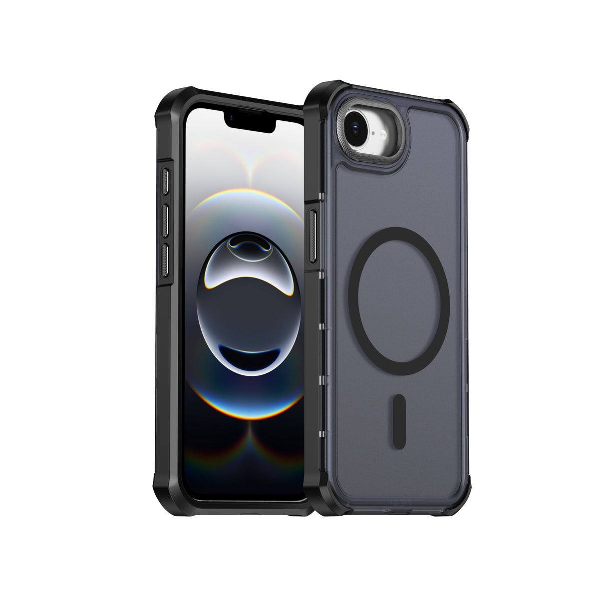 För iPhone 16e / iPhone 17e Magnetiskt Skal Galvaniserad Ram Hudnära TPU+PC Telefonskydd