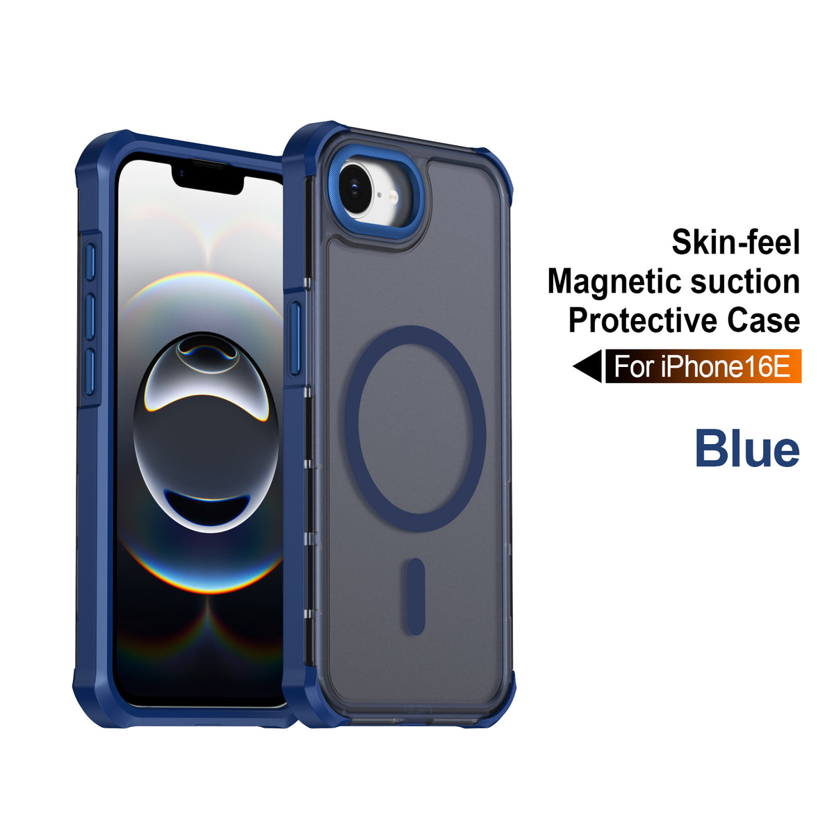 För iPhone 16e / iPhone 17e Magnetiskt Skal Galvaniserad Ram Hudnära TPU+PC Telefonskydd