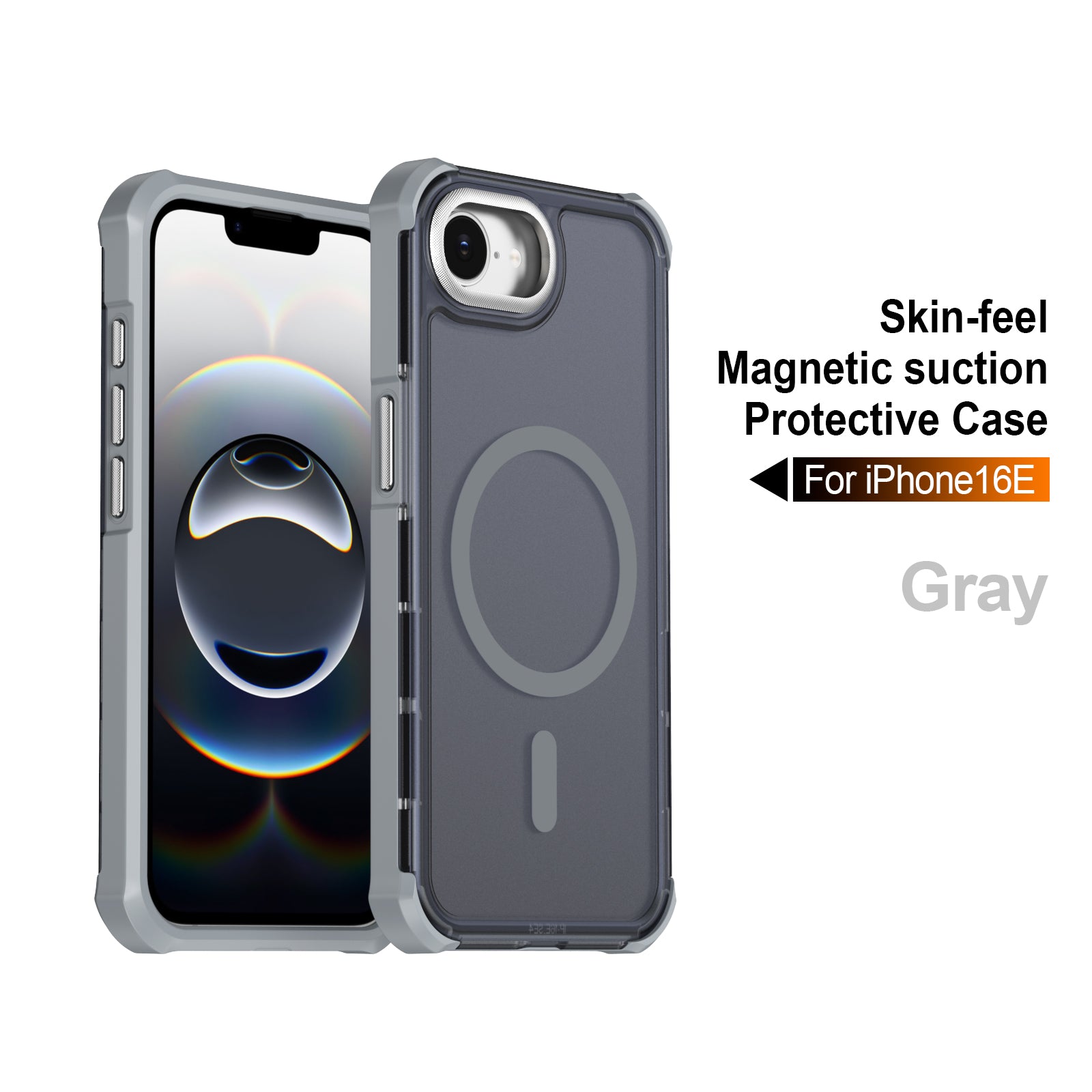 Til iPhone 16e / iPhone 17e Magnetisk cover Galvaniseret ramme Hudvenligt TPU+PC telefoncover