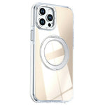 Magnetic Case For iPhone 12  /  12 Pro Fluorescent Design TPU Acrylic Phone Back Cover with 360° Rotating Kickstand