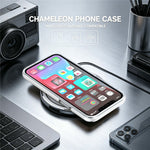 For iPhone 12 Pro Max Magnetic Case Fluorescent Design TPU Acrylic Phone Back Cover with 360° Rotating Kickstand