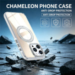 For iPhone 13 Pro Magnetic Case Fluorescent Design TPU Acrylic Phone Back Cover with 360° Rotating Kickstand