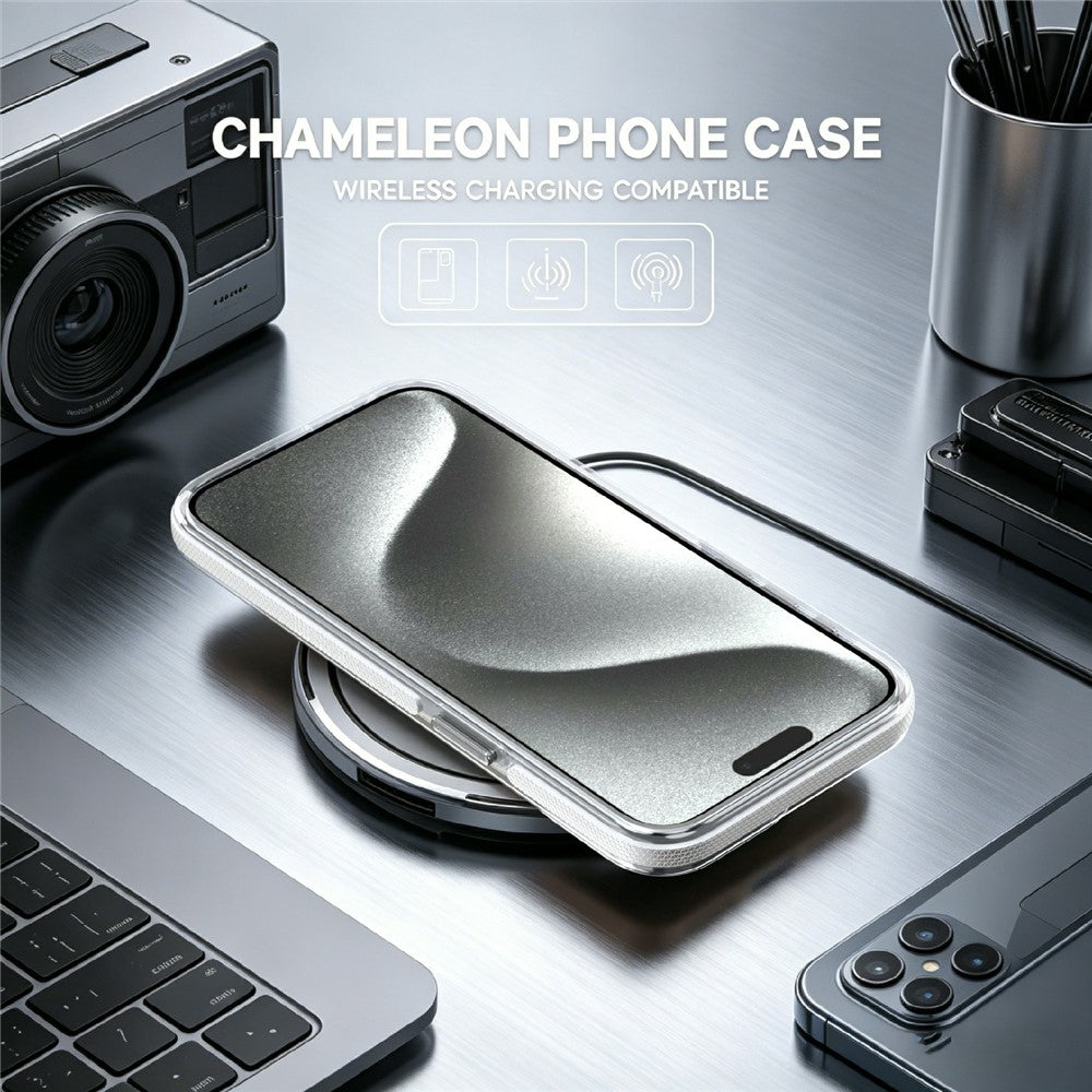 For iPhone 13 Pro Max Magnetic Case Fluorescent Design TPU Acrylic Phone Back Cover with 360° Rotating Kickstand