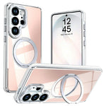 Samsung Galaxy S23 Ultra Magnetiskt Skal Fluorescerande Design TPU Akryl mobil Baksida med 360° Roterande Stativ