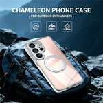Samsung Galaxy S23 Ultra Magnetiskt Skal Fluorescerande Design TPU Akryl mobil Baksida med 360° Roterande Stativ