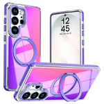 Samsung Galaxy S23 Ultra Magnetiskt Skal Fluorescerande Design TPU Akryl mobil Baksida med 360° Roterande Stativ