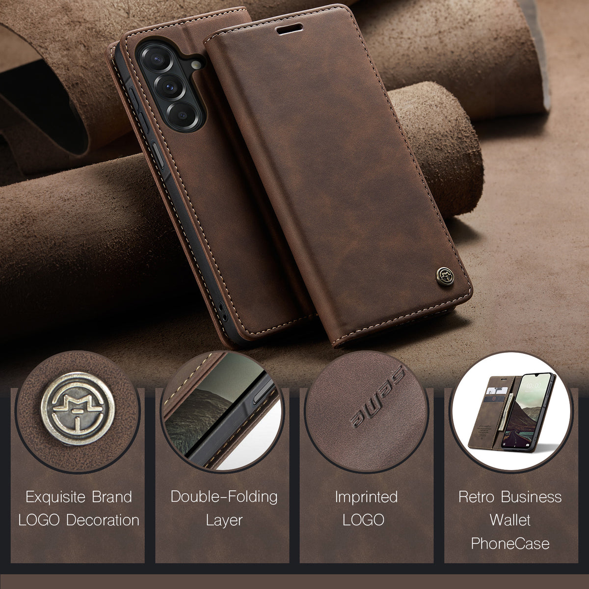CASEME for Samsung Galaxy A27 5G Wallet Case 013 Series PU Leather Phone Cover Stand