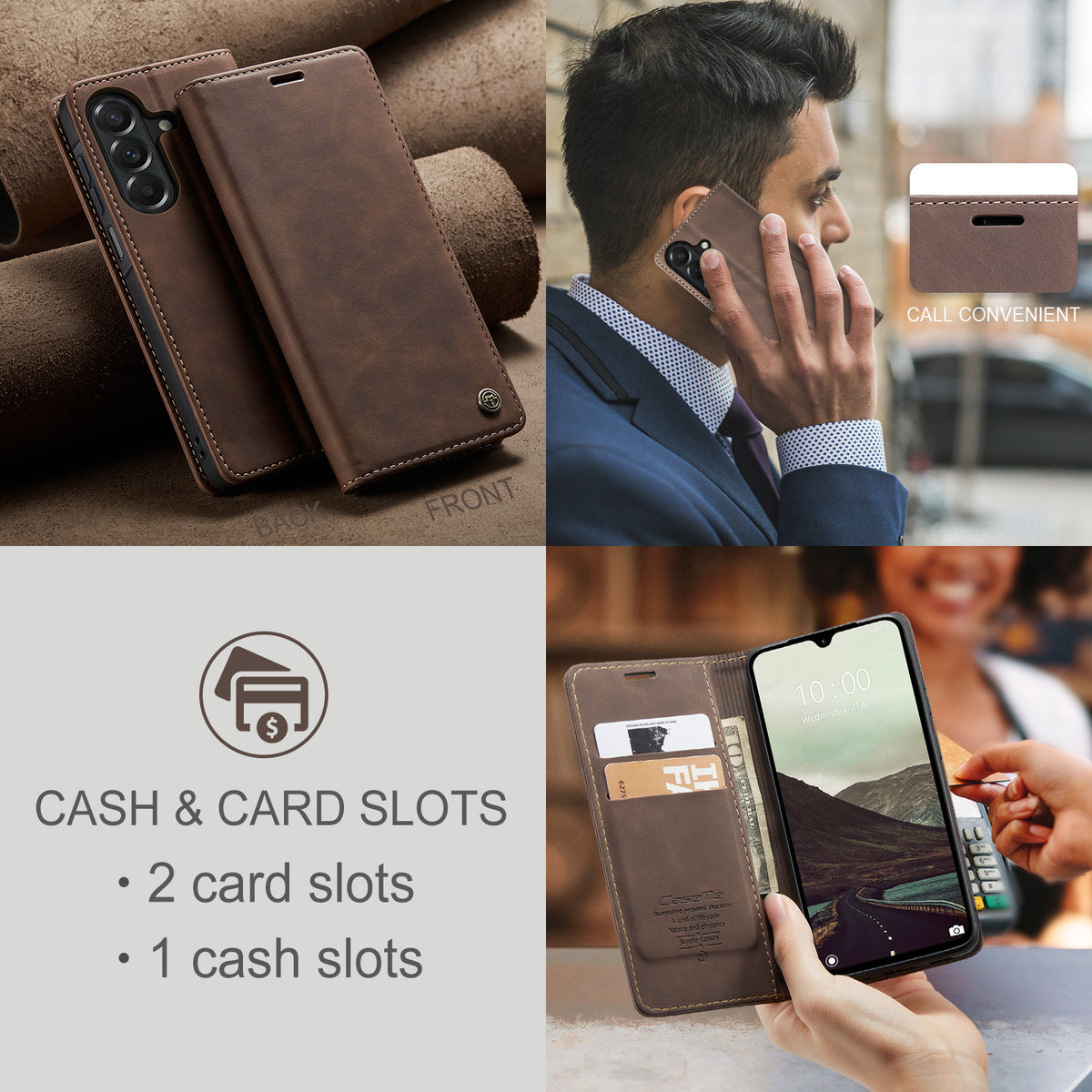 CASEME for Samsung Galaxy A27 5G Wallet Case 013 Series PU Leather Phone Cover Stand