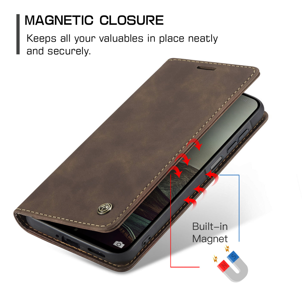 CASEME for Samsung Galaxy A27 5G Wallet Case 013 Series PU Leather Phone Cover Stand