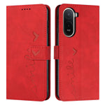 For Xiaomi Poco C85x 5G / Redmi A7 Pro 4G (171.56mm) Stand Case PU Leather Phone Cover Imprinted Heart Pattern
