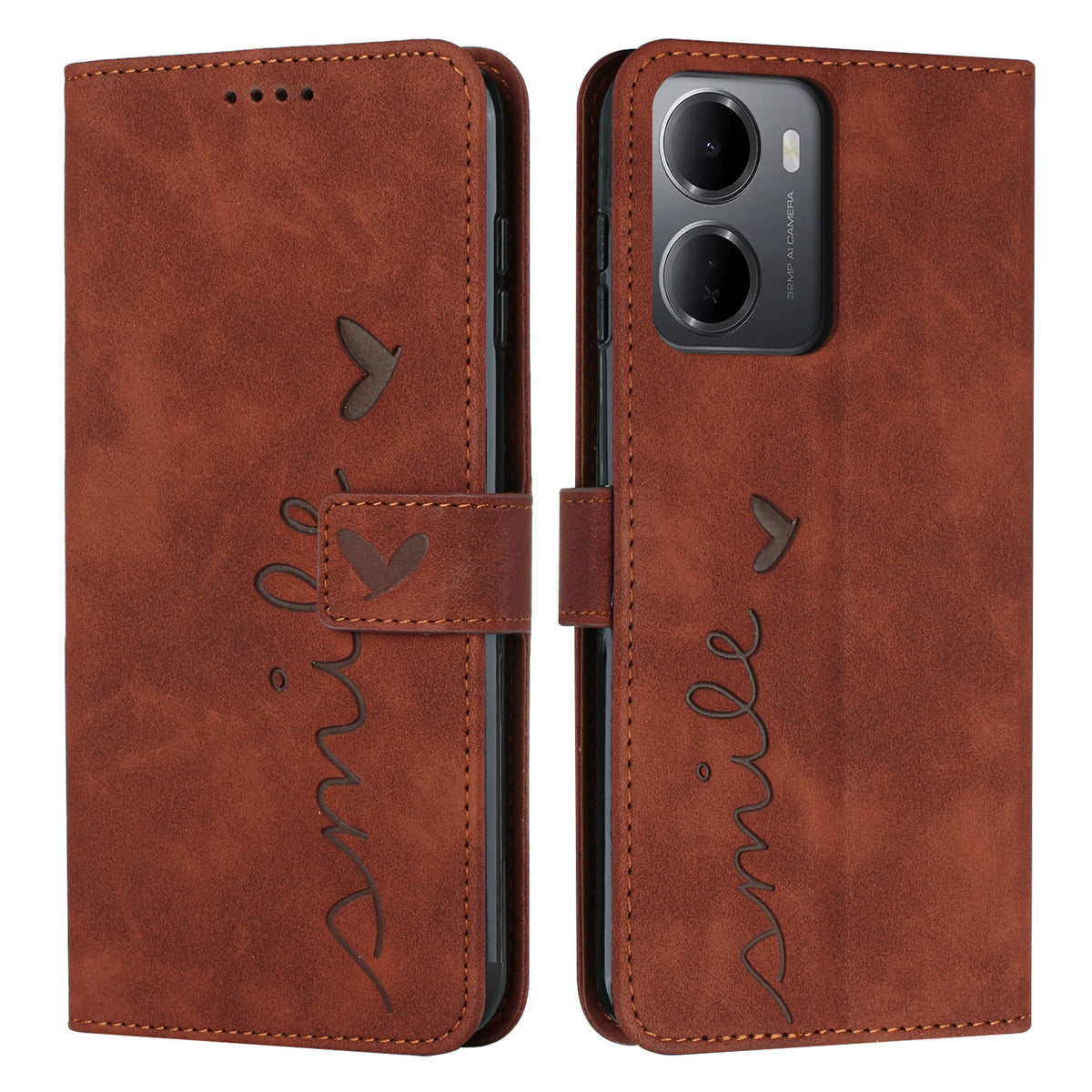 For Xiaomi Redmi 15a 5G Stand Case PU Leather Phone Cover Imprinted Heart Pattern