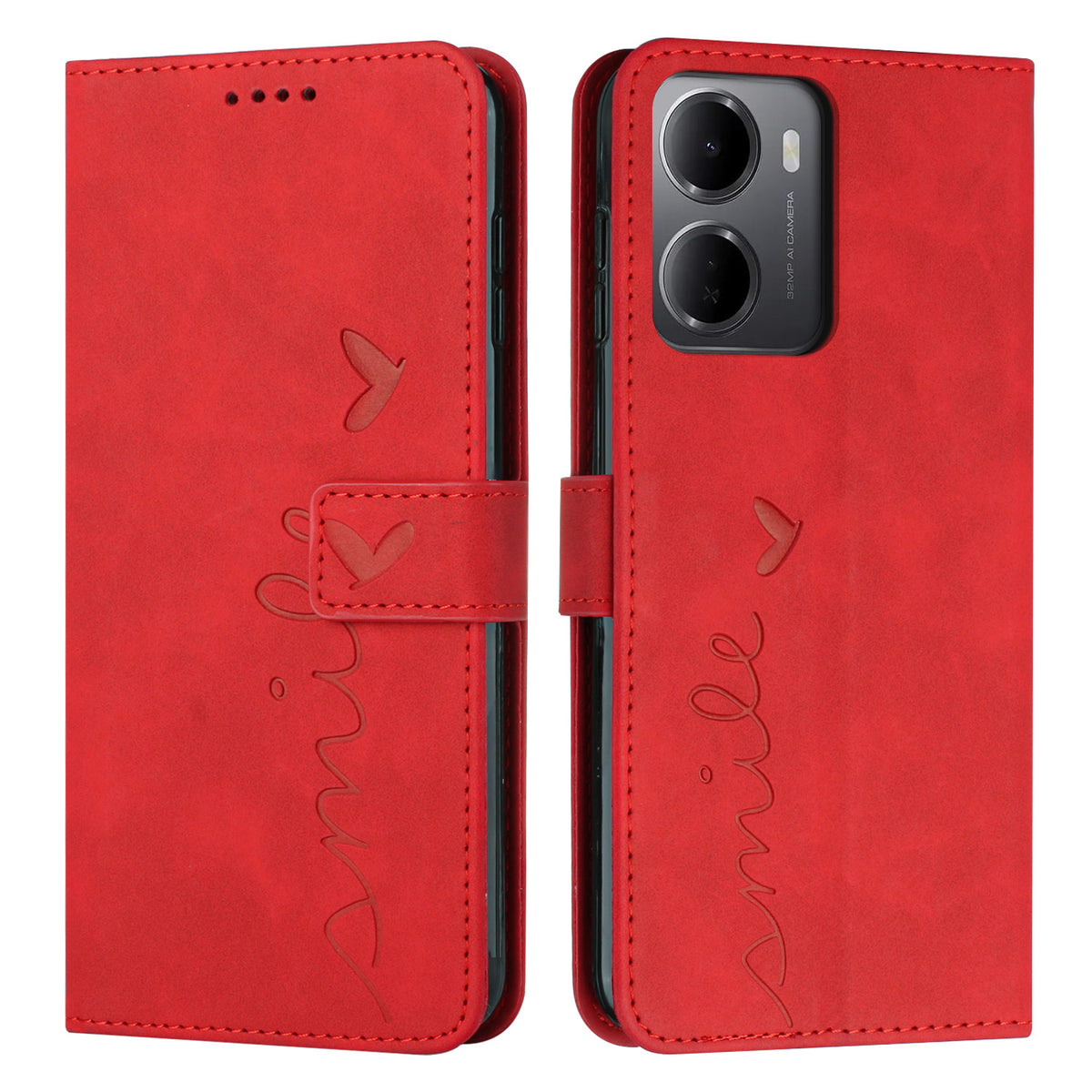 For Xiaomi Redmi 15a 5G Stand Case PU Leather Phone Cover Imprinted Heart Pattern