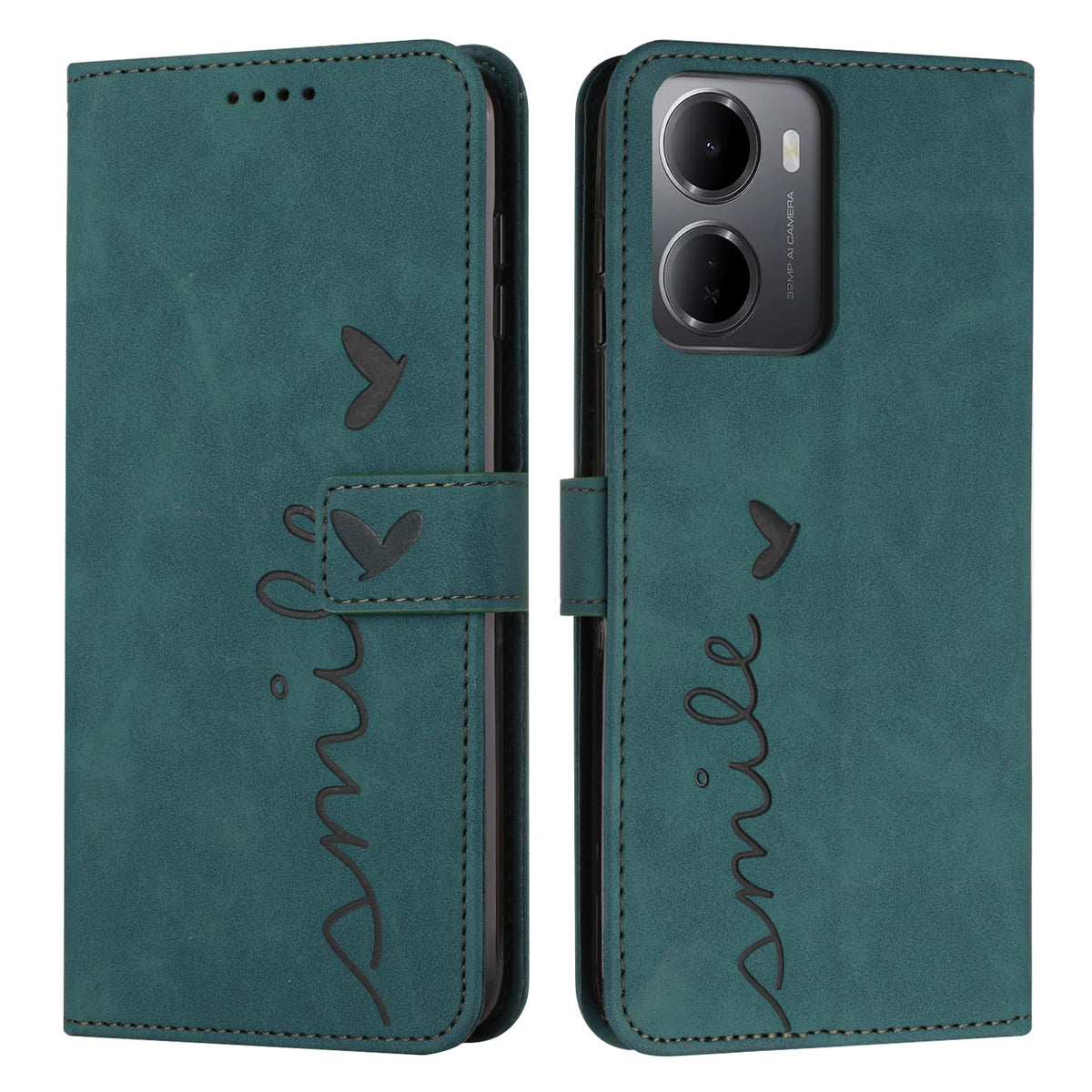 For Xiaomi Redmi 15a 5G Stand Case PU Leather Phone Cover Imprinted Heart Pattern