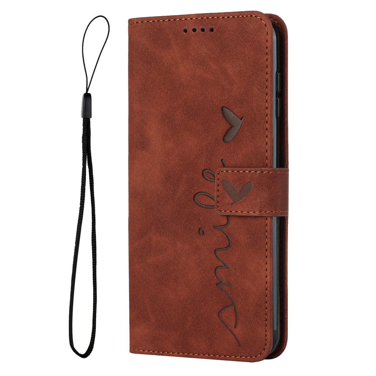 For Huawei Honor 6A / Honor X6d 5G Stand Case PU Leather Phone Cover Imprinted Heart Pattern