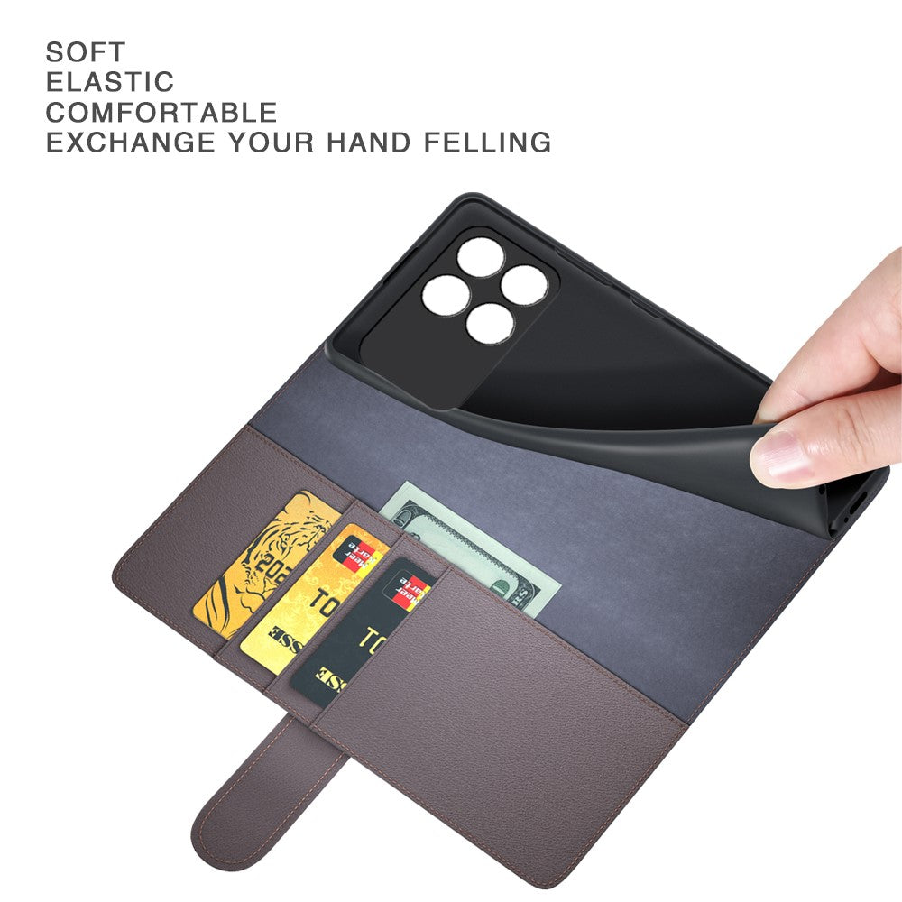 For Xiaomi Redmi K90 5G Case Genuine Split Leather Phone Cover with Wallet Stand