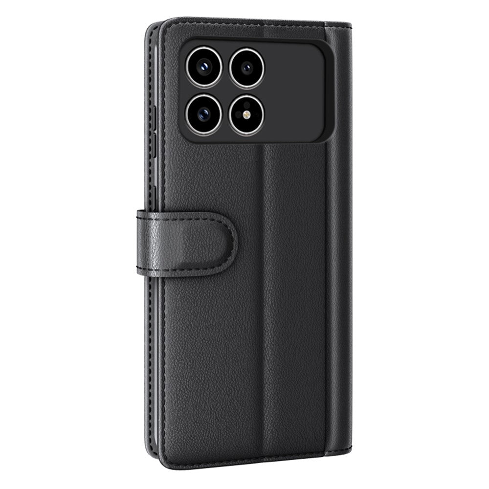 For Xiaomi Redmi K90 5G Case Genuine Split Leather Phone Cover with Wallet Stand
